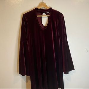 Burgundy Velvet Dress